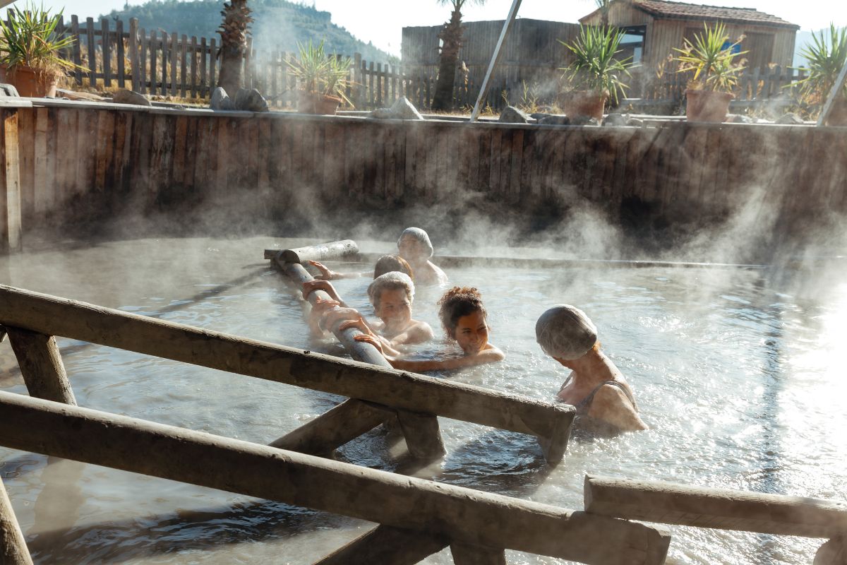 small hot mineral spring